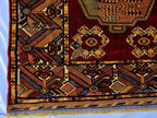 Vintage Afghan Handmade Rug 4x6 ft | Tribal Geometric Wool Carpet | Turkmen Style Oriental Area Rug
