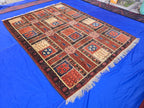 Handmade Antique Afghan Baluchi Wool Rug - Carpet for Living Room - Rustic Home Decor 6.5×8.5 ft