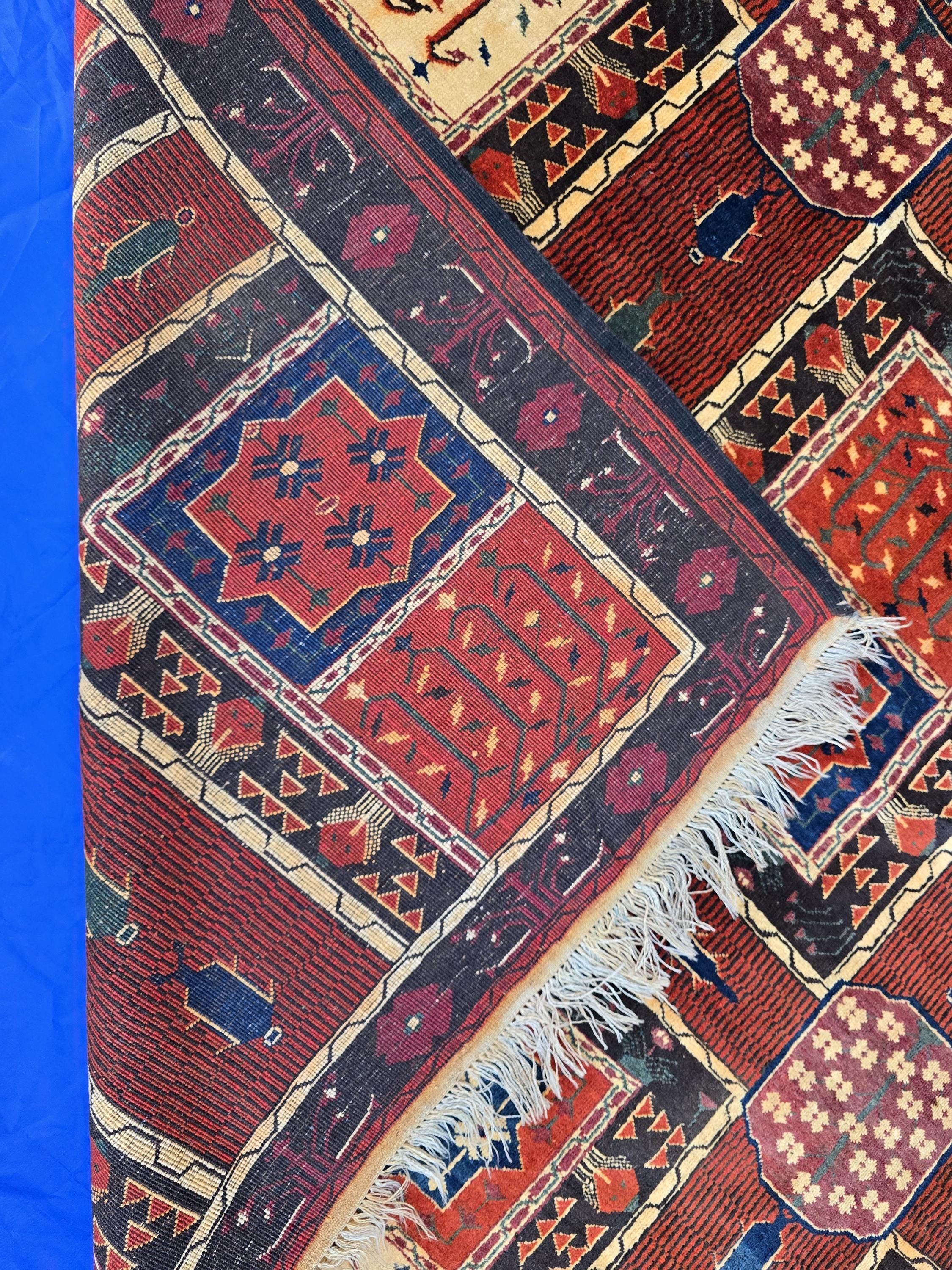 Handmade Antique Afghan Baluchi Wool Rug - Carpet for Living Room - Rustic Home Decor 6.5×8.5 ft