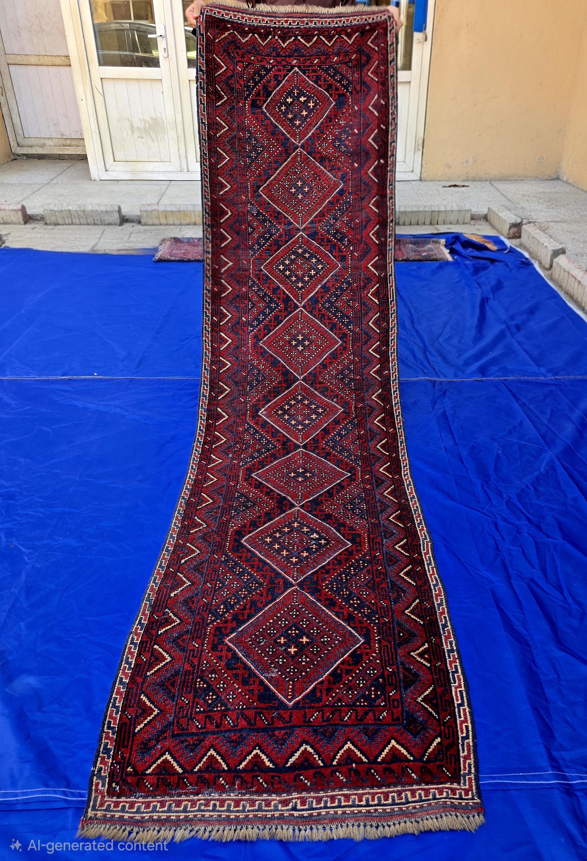 Vintage Afghan Kilim Runner Rug 2x8.5 Ft, Handmade Wool Tribal Runner, Rustic Boho Long Narrow Carpet