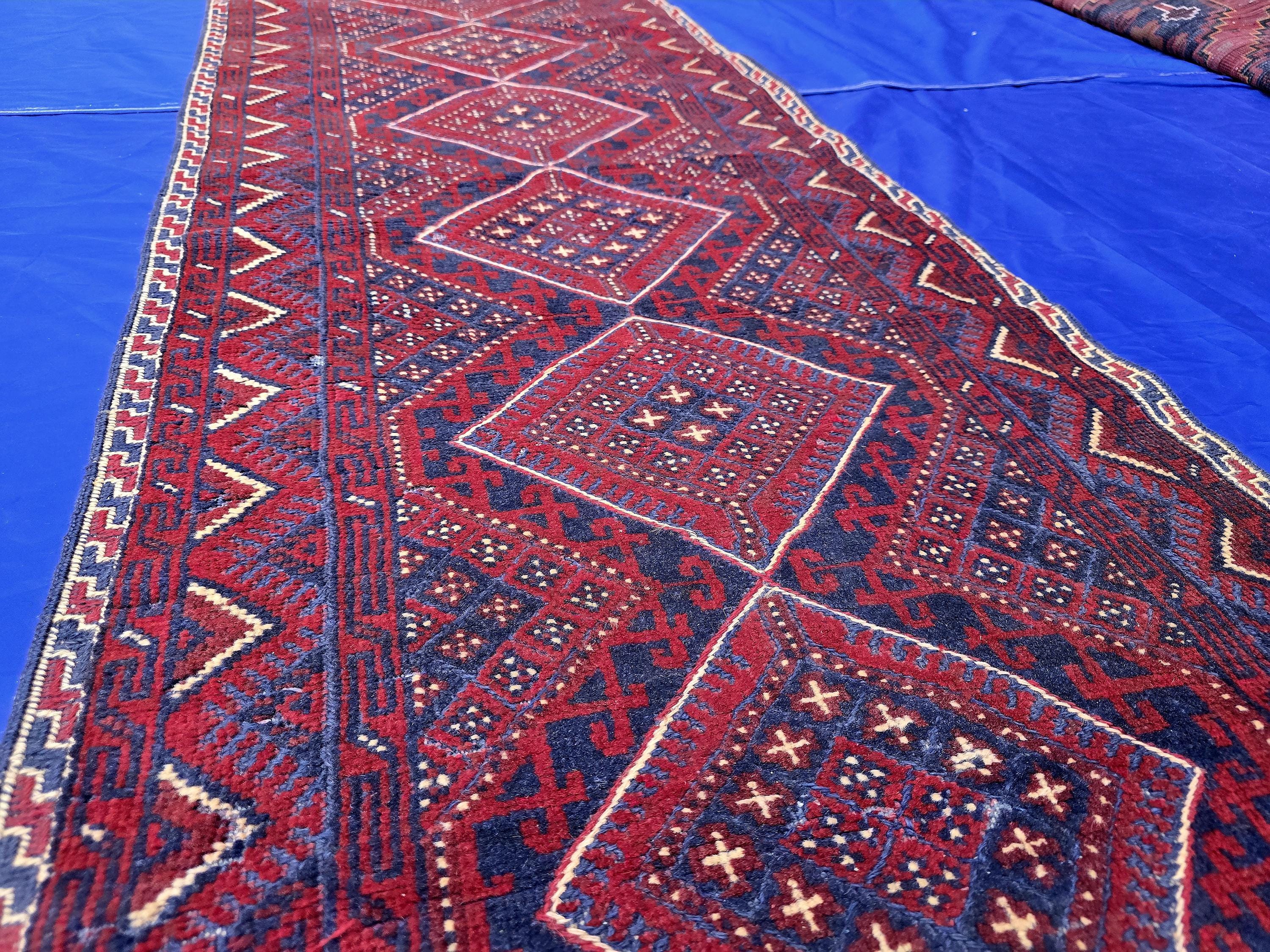 Vintage Afghan Kilim Runner Rug 2x8.5 Ft, Handmade Wool Tribal Runner, Rustic Boho Long Narrow Carpet