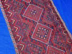 Vintage Afghan Kilim Runner Rug 2x8.5 Ft, Handmade Wool Tribal Runner, Rustic Boho Long Narrow Carpet