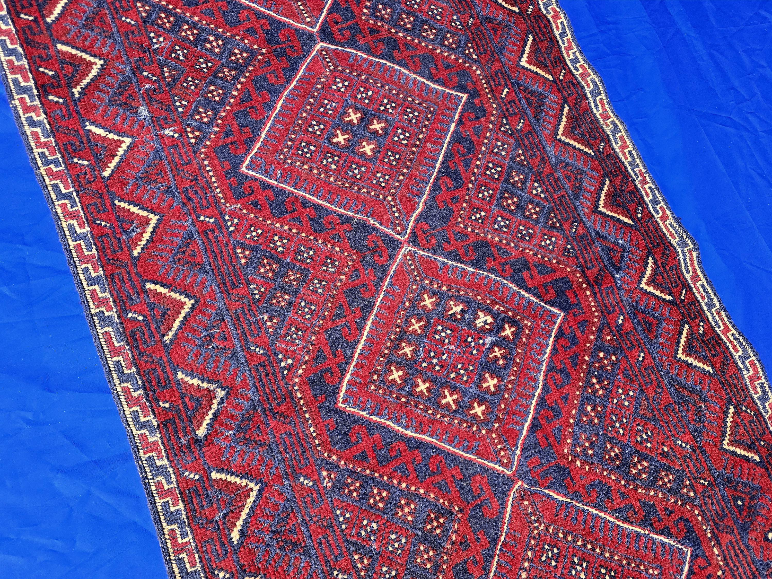 Vintage Afghan Kilim Runner Rug 2x8.5 Ft, Handmade Wool Tribal Runner, Rustic Boho Long Narrow Carpet