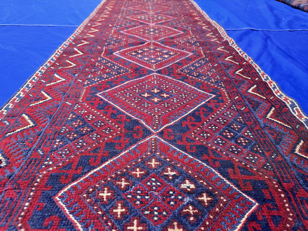 Vintage Afghan Kilim Runner Rug 2x8.5 Ft, Handmade Wool Tribal Runner, Rustic Boho Long Narrow Carpet