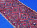 Vintage Afghan Kilim Runner Rug 2x8.5 Ft, Handmade Wool Tribal Runner, Rustic Boho Long Narrow Carpet