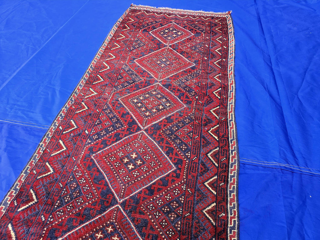 Vintage Afghan Kilim Runner Rug 2x8.5 Ft, Handmade Wool Tribal Runner, Rustic Boho Long Narrow Carpet