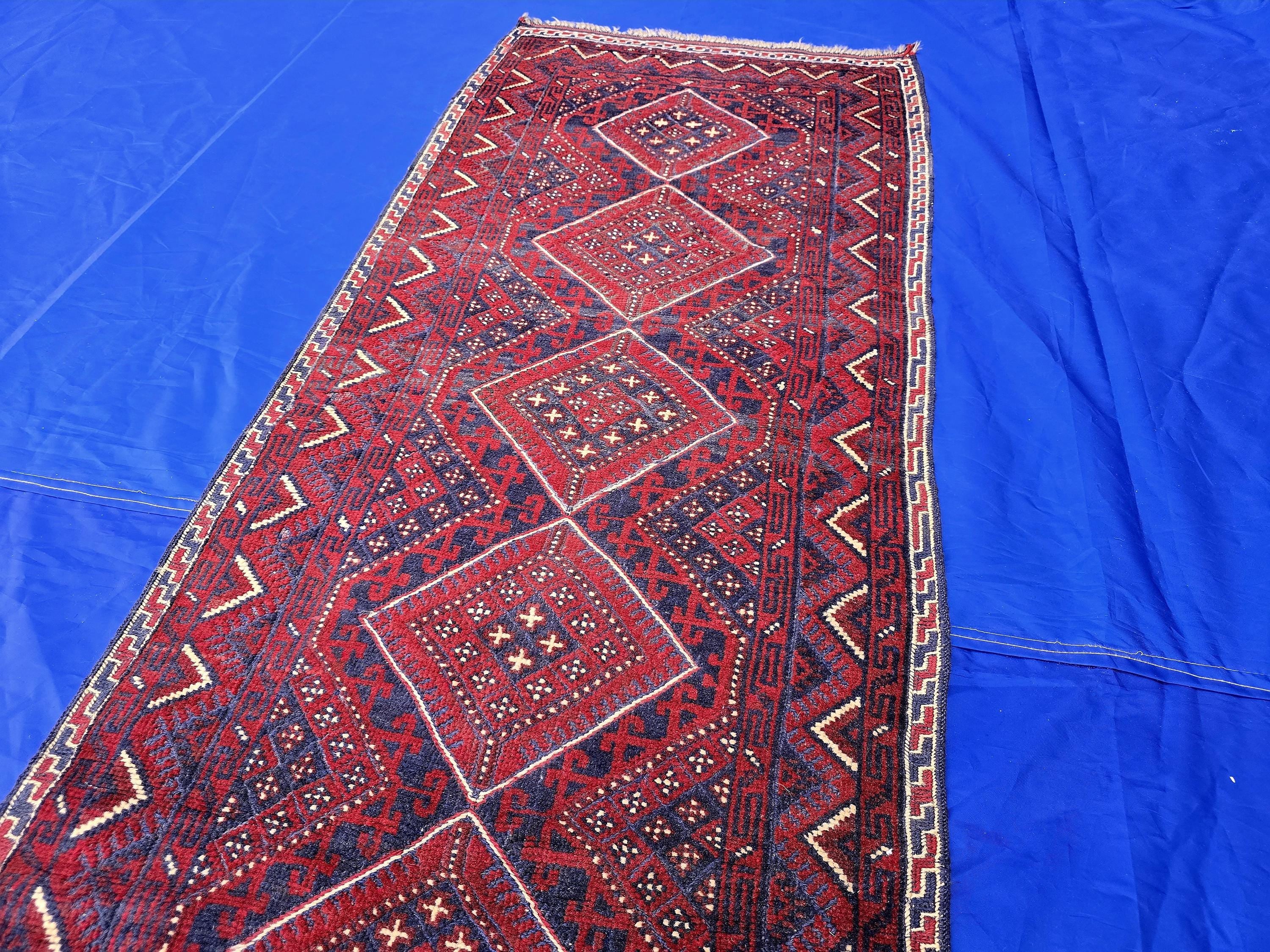 Vintage Afghan Kilim Runner Rug 2x8.5 Ft, Handmade Wool Tribal Runner, Rustic Boho Long Narrow Carpet
