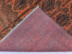 Rust Red Brown Vintage Afghan Area Rug 6.6×9.7 ft, Hand Knotted Wool Oriental Carpet