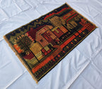 Vintage Afghan Rug 3x5 ft, Handmade Wool Tribal Rug, Abstract Geometric Area Rug