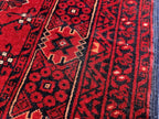 3x13 ft, Handmade Wool Rug, Traditional Tribal Runner, Red Oriental Hallway Rug, Long Narrow Boho Carpet, Geometric Rug