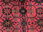Vintage Afghan Handmade Rug 7x9 ft – Red Black Oriental Wool Area Rug