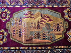 Vintage Afghan Handmade Rug 4x6 ft | Tribal Geometric Wool Carpet | Turkmen Style Oriental Area Rug