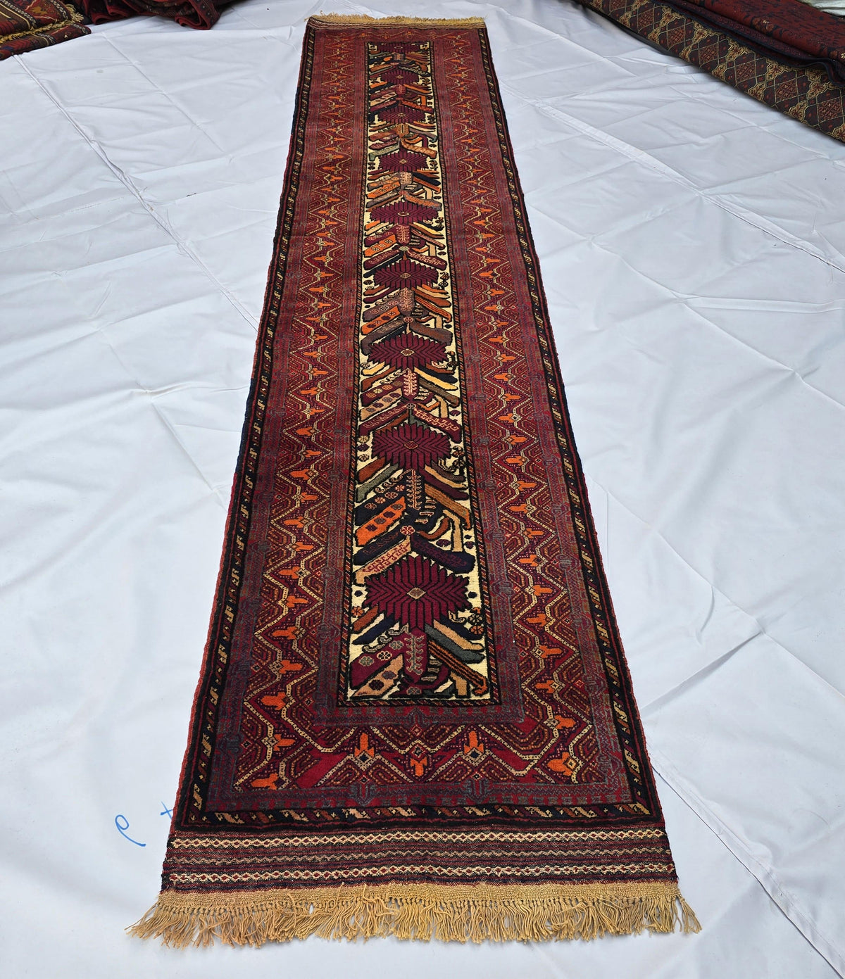 2×12 ft Long Narrow Handmade Hallway Runner Rug - Vintage Floral Oriental Carpet - Home Decor