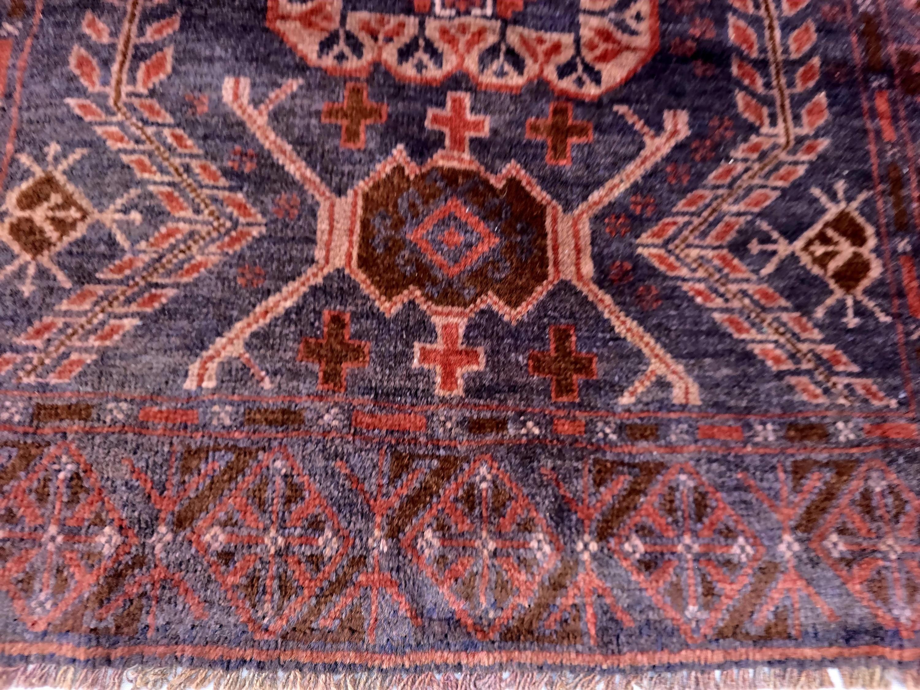 Dark Red 3x9 Vintage Tribal Runner Rug, Geometric Hallway Carpet, Turkmen Long Narrow Rug with Medallions