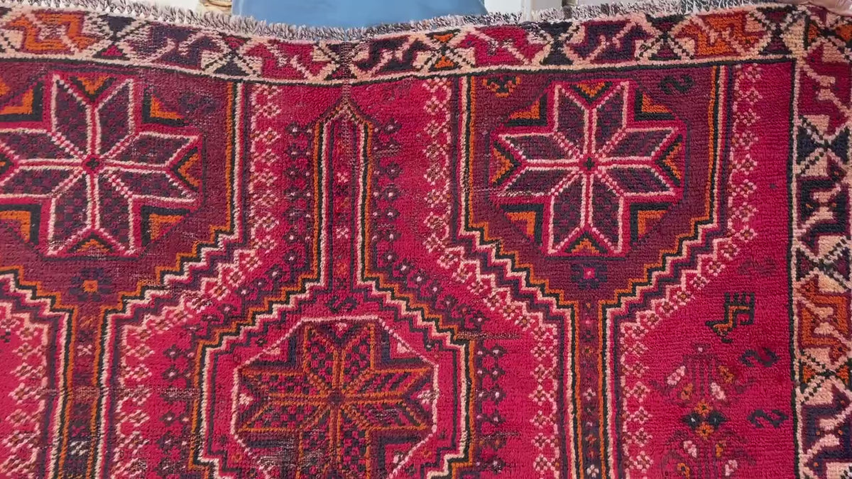4.5x7 Ft Vintage Living Room Rug, Afghan Handwoven Tribal Wool Carpet Antique Decor