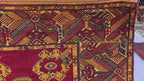 Vintage Afghan Handmade Rug 4x6 ft | Tribal Geometric Wool Carpet | Turkmen Style Oriental Area Rug