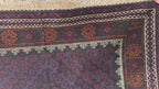 Black & Burgundy Antique Baluchi Rug 4x7 Ft Handwoven Wool Rug - Living Room Carpet
