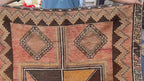4'7x 9'7 Antique Afghan Hallway Runner Rug – Earth Tone Vintage Handmade Area Rug