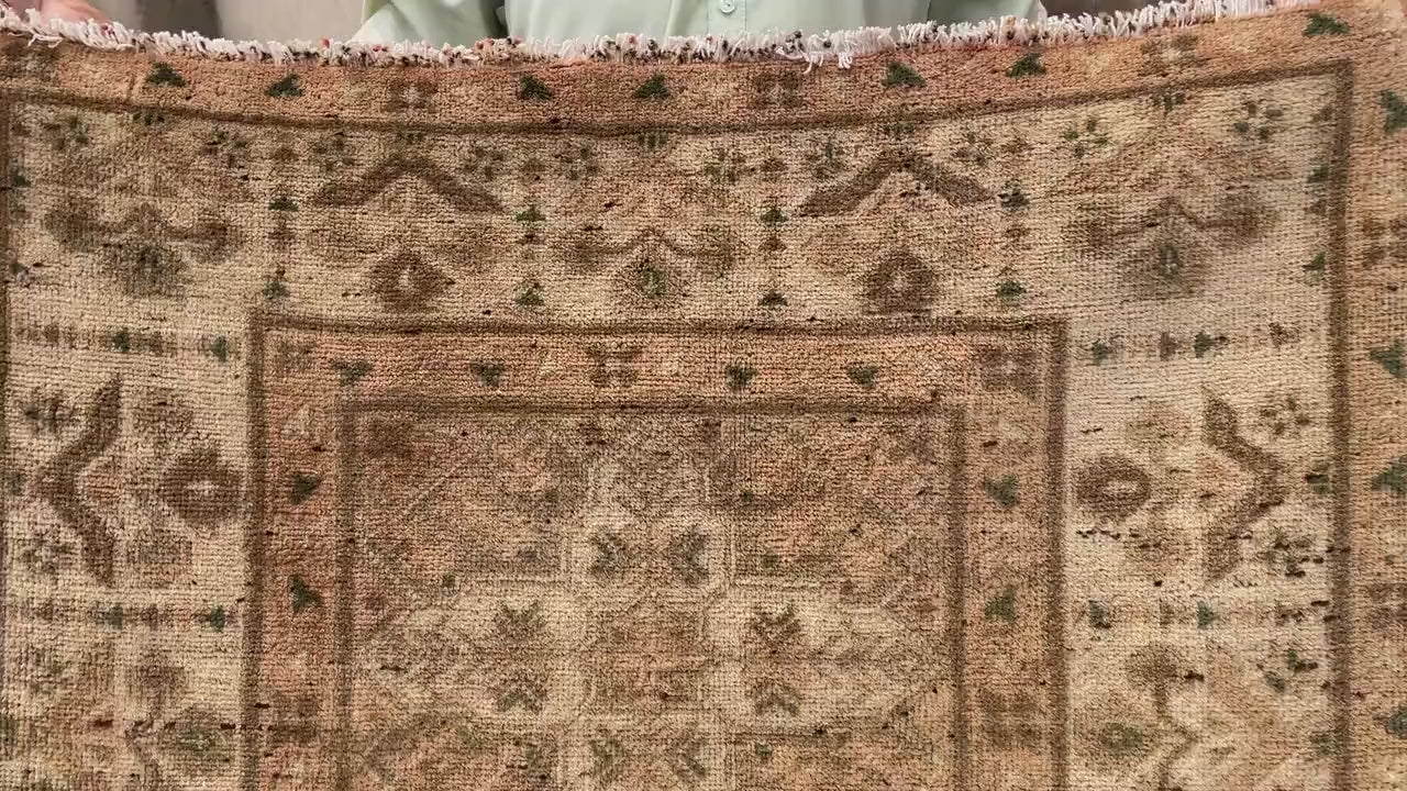 3x10 ft Rustic Brown Antique Handwoven Tribal Wool Hallway Runner Rug - Entryway Home Decor