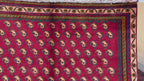 Paisley Design 4'7x8'1 Vintage Rug – Handmade Red Tribal Bokhara Style Wool Area Carpet