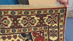 4x6 Medallion Design Handmade Afghan Vintage Wool Area Rug, Carpet for Bedroom