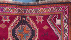Antique Style Afghan Tribal Rug 4'5x6'10 ft – Handmade Red Geometric Vintage Area Rug