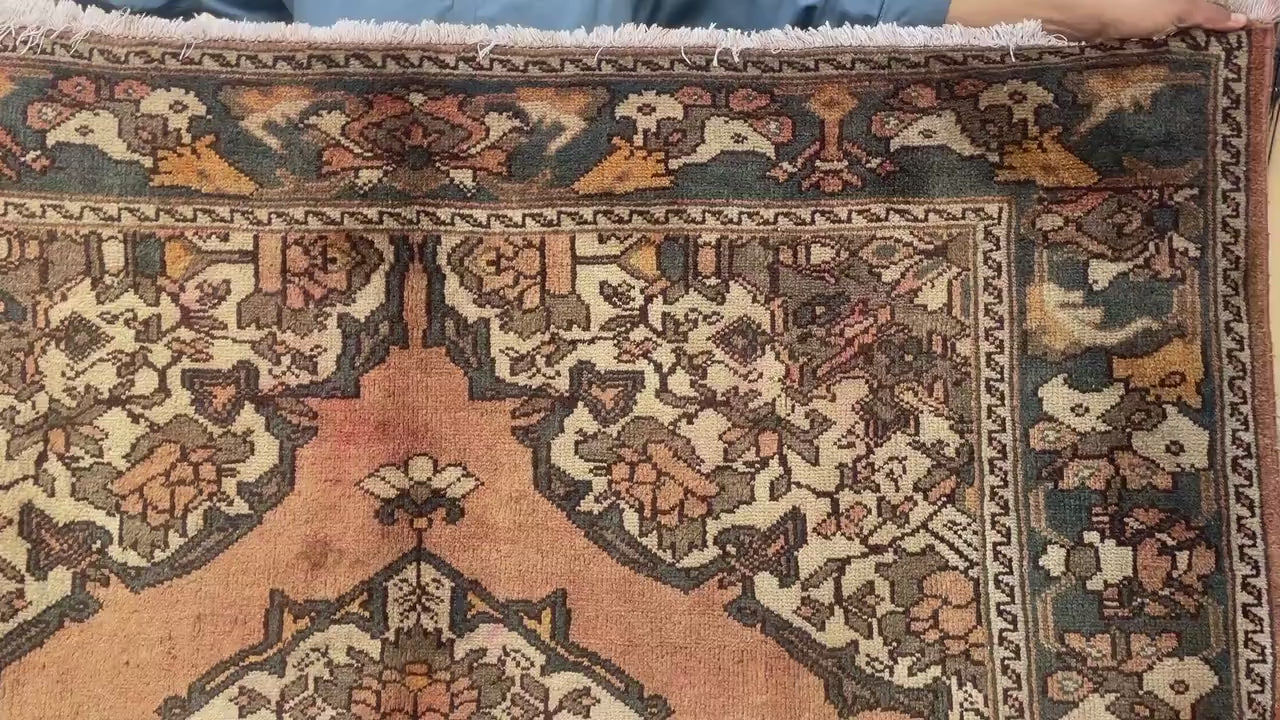 5x10 ft Vintage Afghan Handmade Wool Hallway Rug, Antique Living Room Carpet