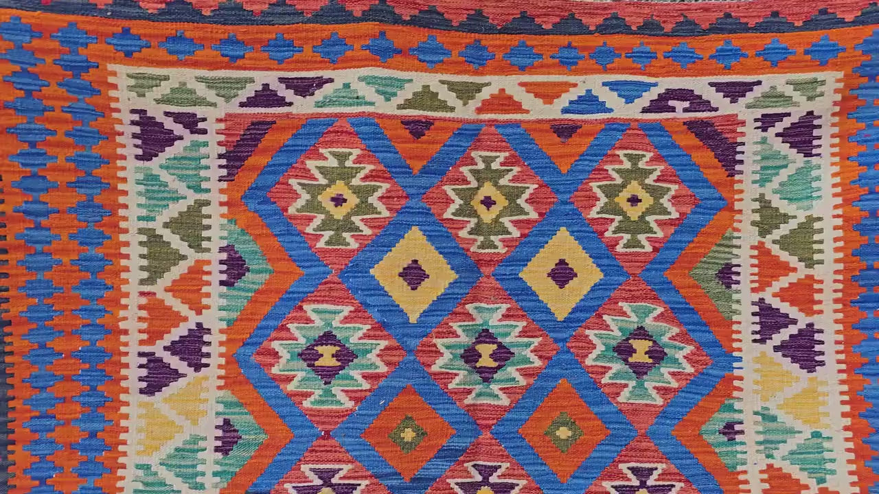 6x9 Ft Living Room Kilim Rug - Afghan Handmade Vibrant Rug, Antique Style Decor