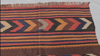 Antique Kilim Rug 5x6 Ft, Handwoven Wool Flatweave, Geometric Tribal Area Rug