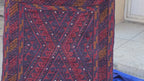 Rustic Red Navy 2.5×12 ft Vintage Mashwari Kilim Runner Rug