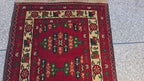 3×9 ft Antique Afghan Wool Runner Rug – Handmade Tribal Geometric Hallway Carpet