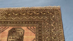 Beige & Brown Afghan Baluchi Rug 5x6 Ft, Handmade Wool Tribal Area Rug, Vintage Geometric Carpet, Oriental Boho Home Decor