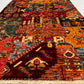 Afghan Hand Knotted/ Knitted Living Room/Dining Room Chob Rang(Shawl Design) Area Rug 4.7ftx3.1ft (CH-M-4.7X3.12-6-N) (Kabul) - Kabul Rugs