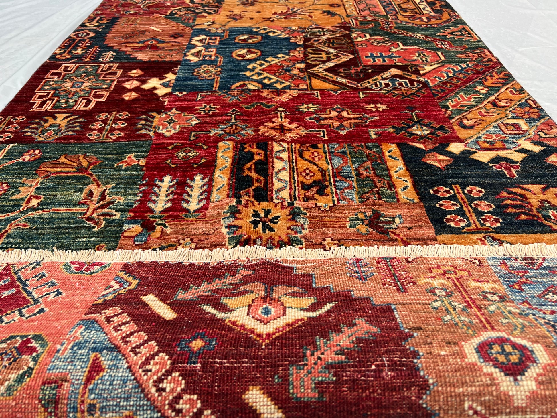 Afghan Hand Knotted/ Knitted Living Room/Dining Room Chob Rang(Shawl Design) Area Rug 4.7ftx3.1ft (CH-M-4.7X3.12-6-N) (Kabul) - Kabul Rugs