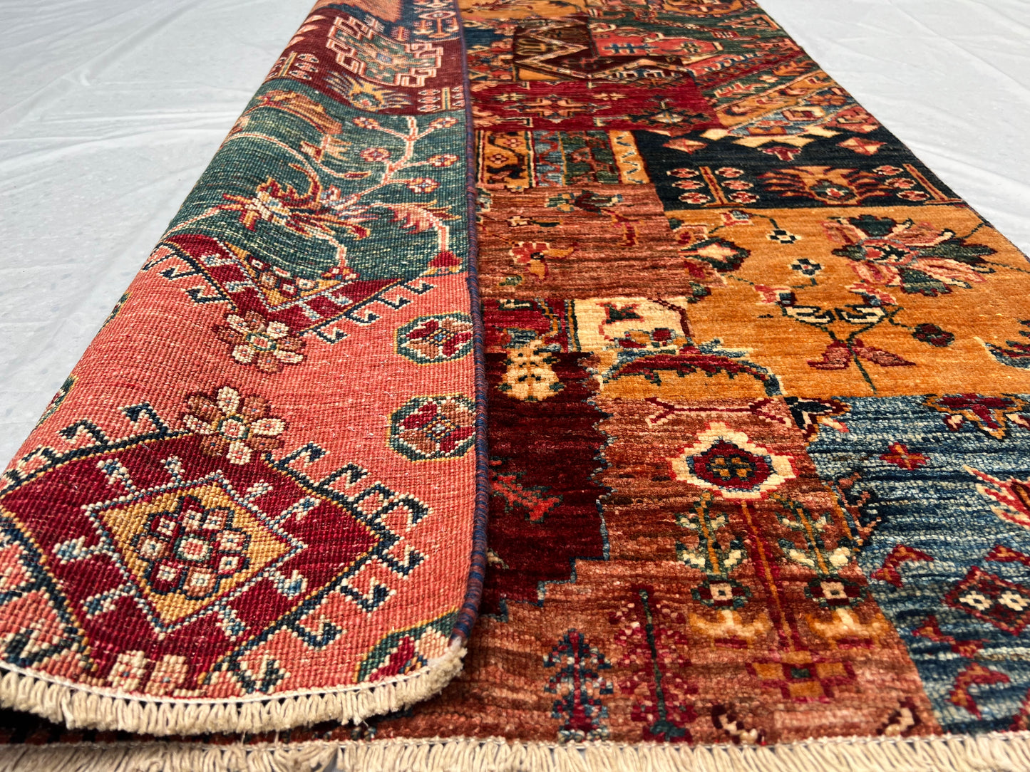 Afghan Hand Knotted/ Knitted Living Room/Dining Room Chob Rang(Shawl Design) Area Rug 4.7ftx3.1ft (CH-M-4.7X3.12-6-N) (Kabul) - Kabul Rugs