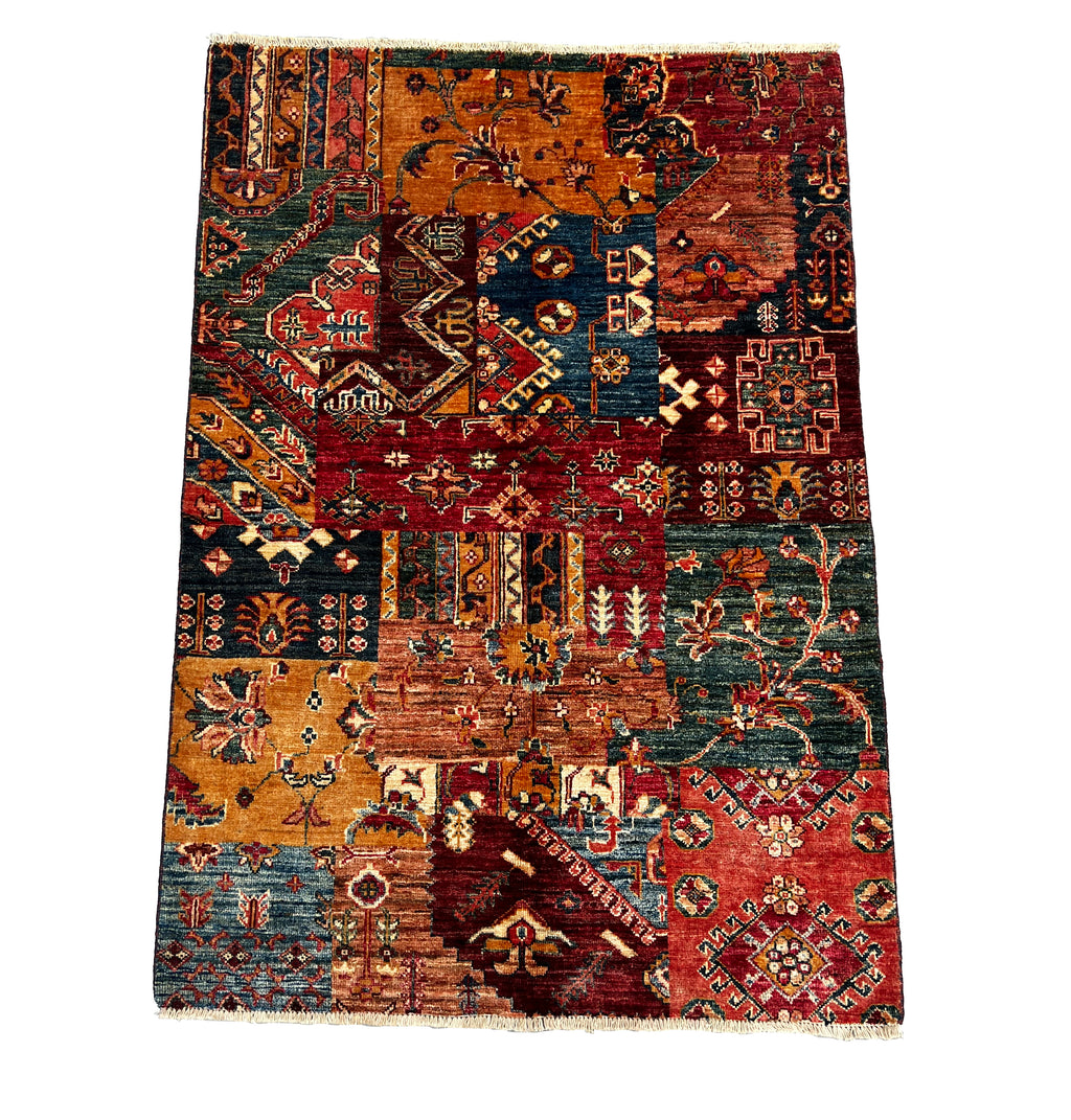 Afghan Hand Knotted/ Knitted Living Room/Dining Room Chob Rang(Shawl Design) Area Rug 4.7ftx3.3ft (CH-M-4.7X3.3-5-N) (Kabul) - Kabul Rugs