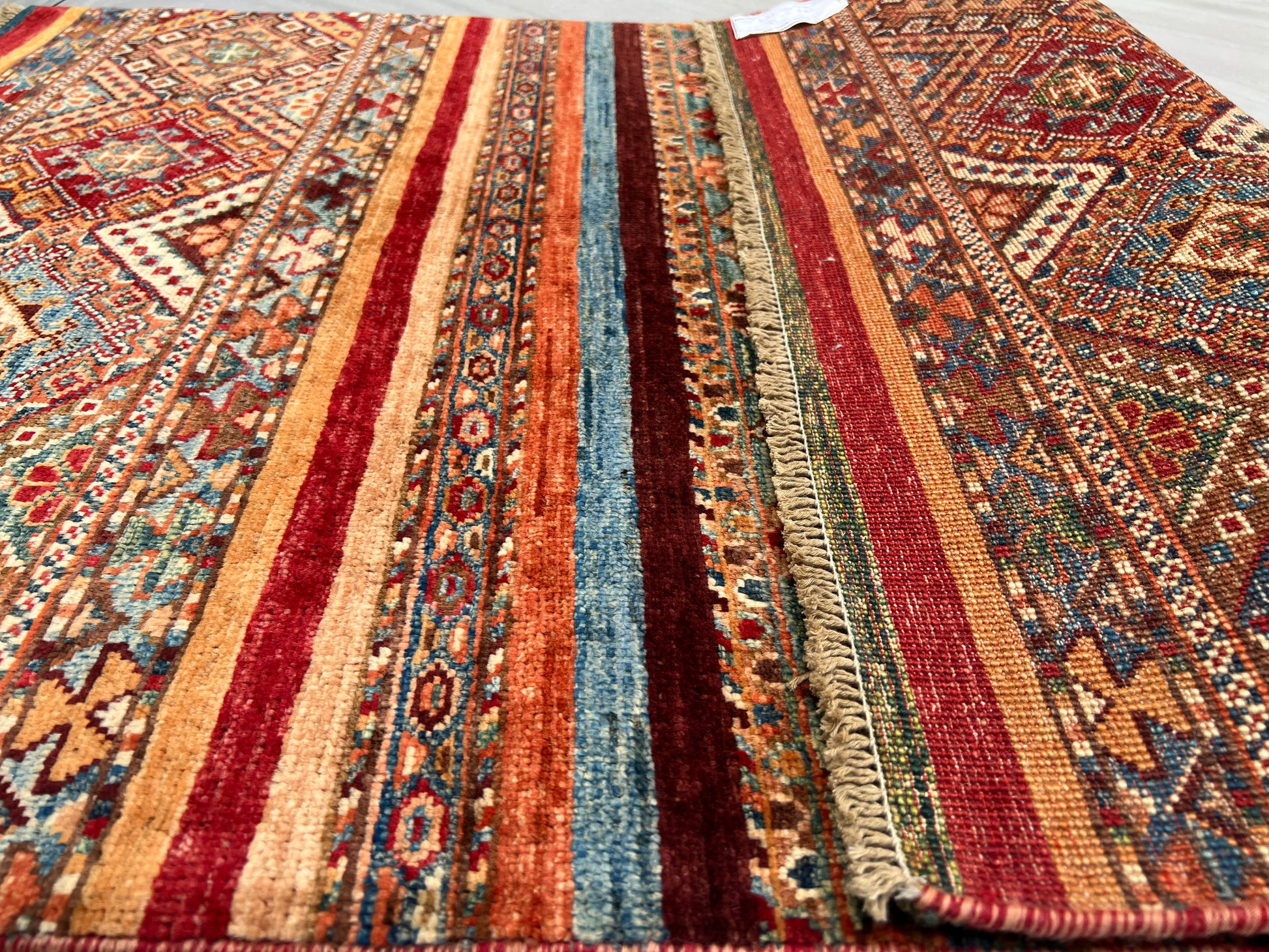 Afghan Hand Knotted/ Knitted Living Room/Dining Room Chob Rang(Shawl Design) Area Rug 4.1ftx2.7ft (CH-M-4.17X2.79-4-N) (Kabul) - Kabul Rugs