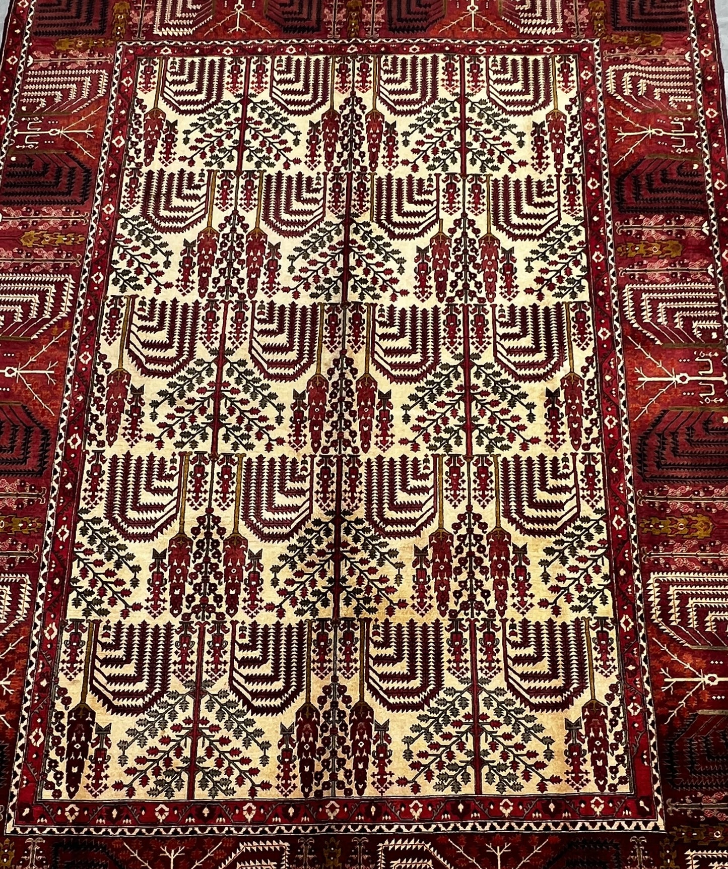 Afghan Hand Knitted/Knotted Area Rug Size 9.5ft x 6.8ft (BL-AND-9.5X6.8-R/O-N) Belgic (Belgique)( Andkhoi) - Kabul Rugs