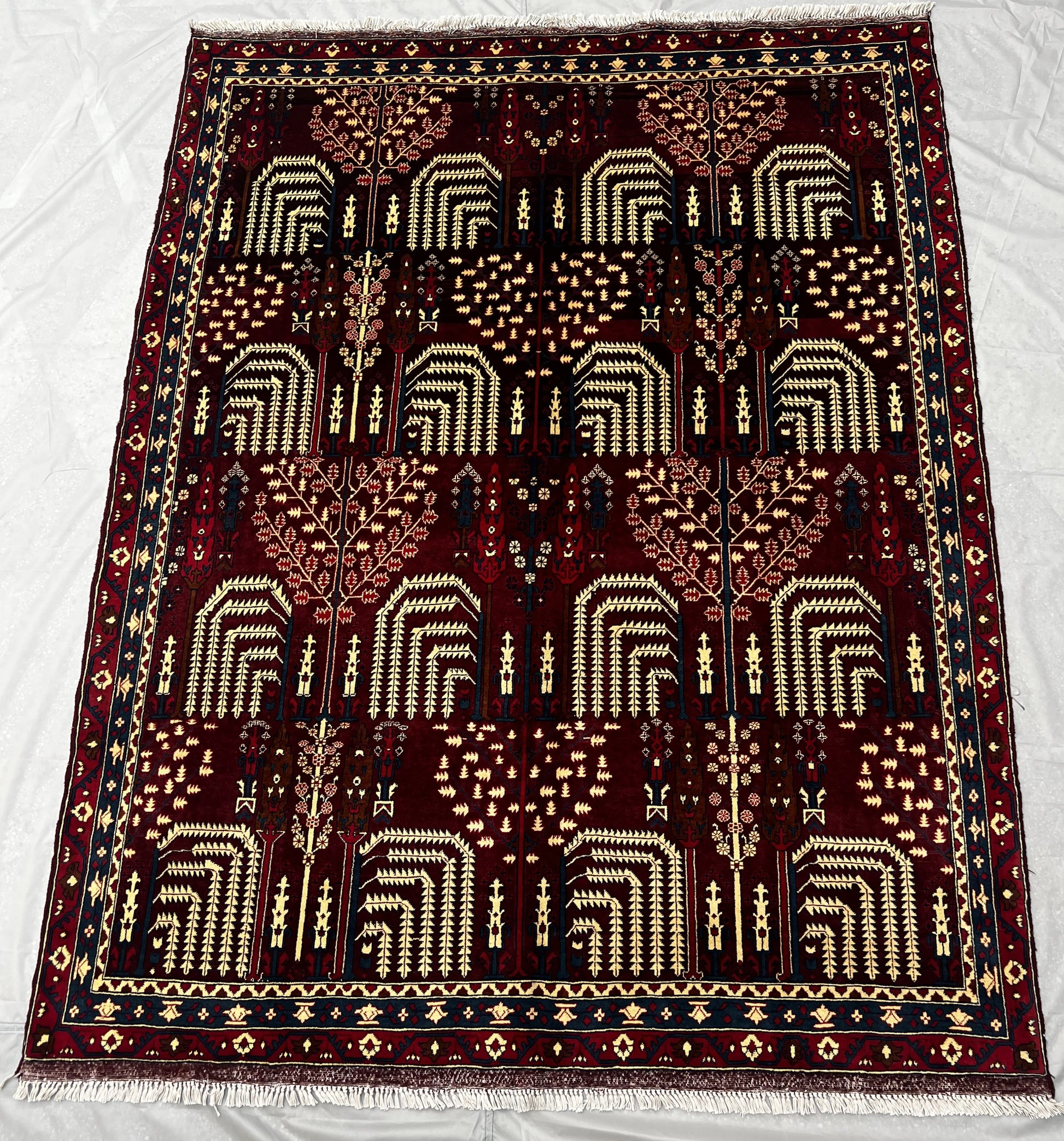 Afghan Hand Knitted/Knotted Area Rug Size 6.4ft x 5.0ft (BL-AND-6.4X5.0-N) Belgic (Belgique)( Andkhoi) - Kabul Rugs