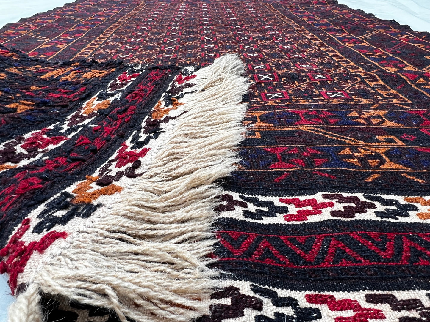 Afghan Hand Knitted/Knotted Living/Dining Room Rug Size 6.4ft x4.1ft (MA-HER-6.4X4.13-R-N) Maliki Kilim (Herat) - Kabul Rugs