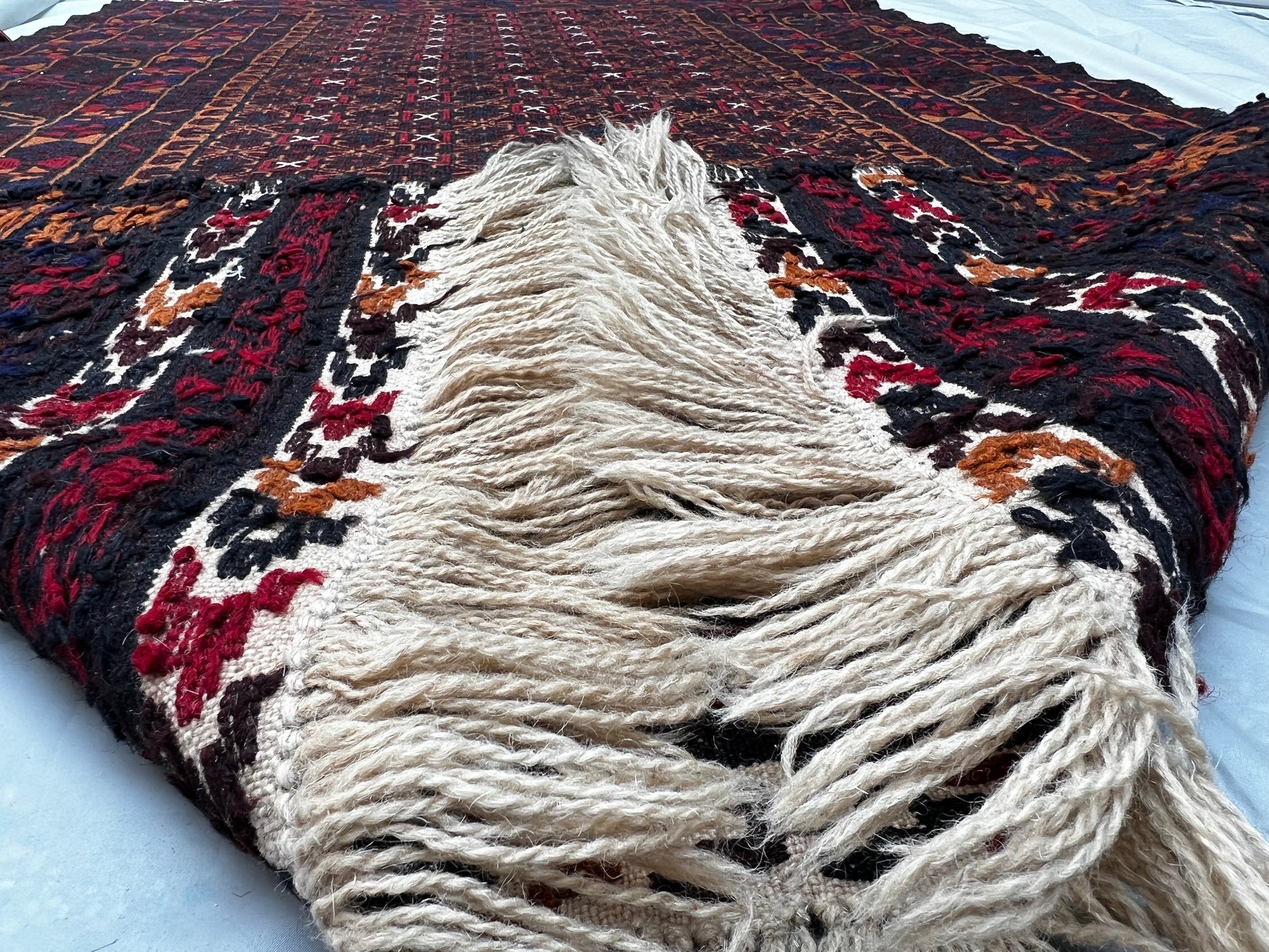 Afghan Hand Knitted/Knotted Living/Dining Room Rug Size 6.4ft x4.1ft (MA-HER-6.4X4.13-R-N) Maliki Kilim (Herat) - Kabul Rugs