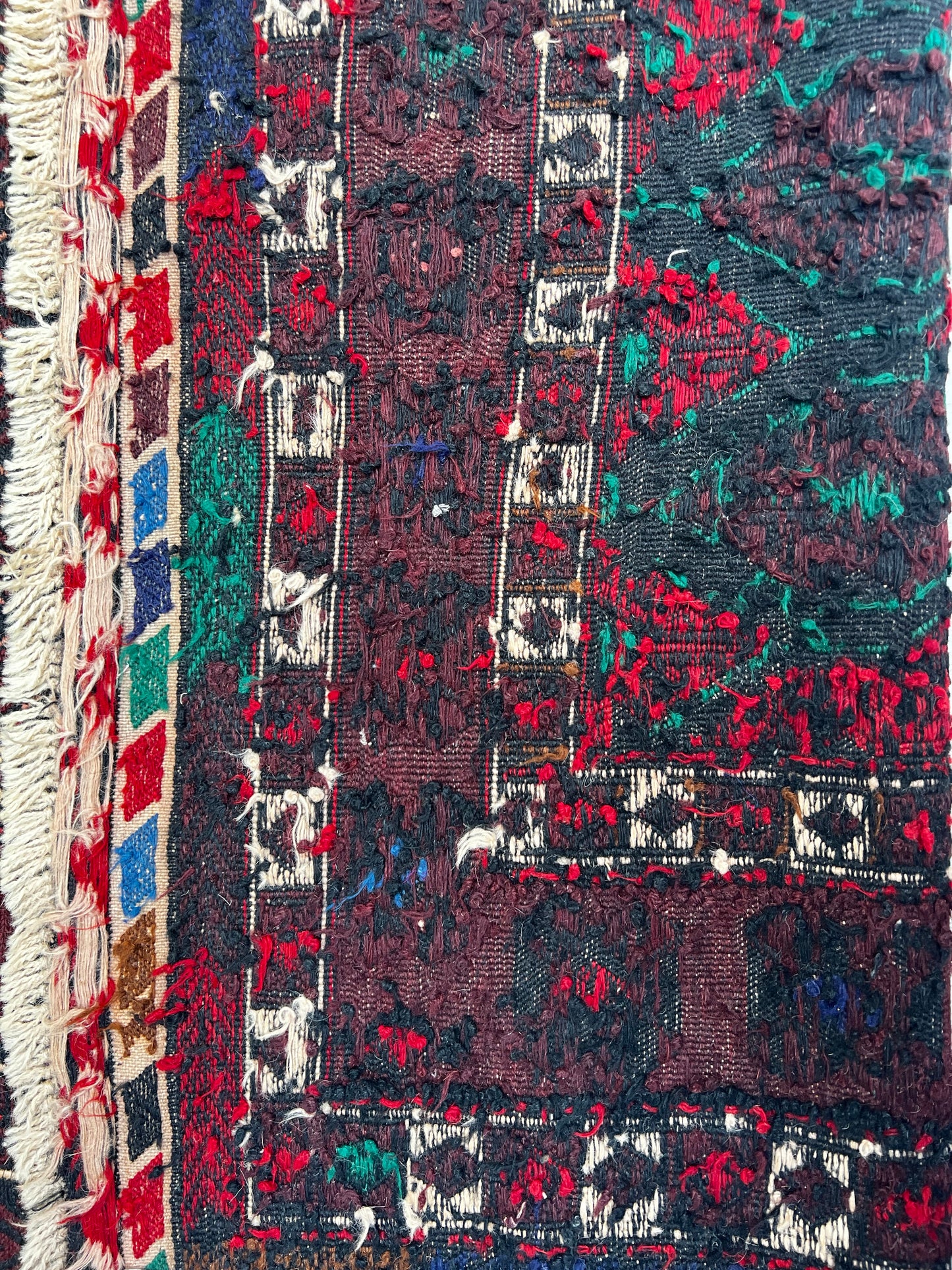 Afghan Hand Knitted/Knotted Living/Dining Room Rug Size 6.4ft x4.13ft (MA-HER-6.43X4.13-R/WH-N) Maliki Kilim (Herat) - Kabul Rugs